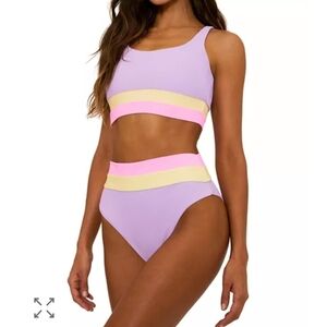 Beach Riot Lavender and Pastel Bikini TOP Mackenzie- Like New